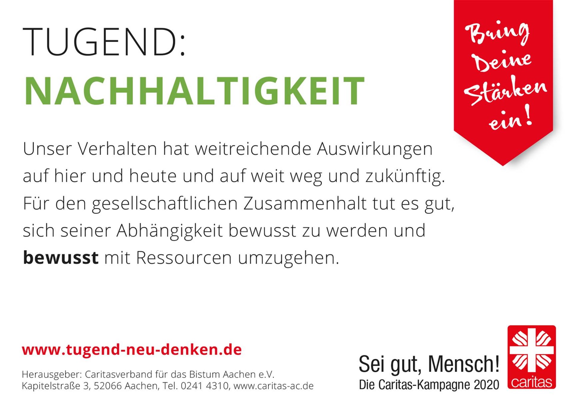 Tugend: Nachhaltigkeit