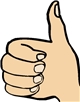 Gezeichnete Hand mit dem Daumen nach oben (Reinhild Kassing, © Mensch zuerst Netzwerk People First)