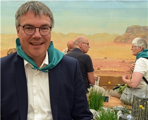 Stephan Jentgens in der Caritas-Pilgerraststätte