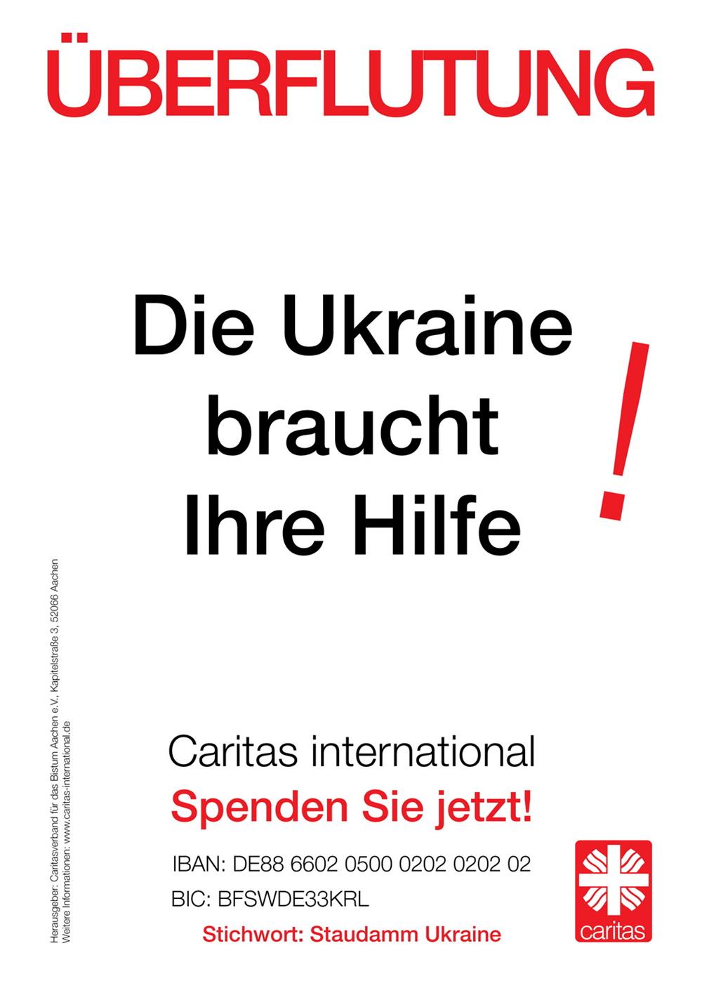 Überflutung in der Ukraine – Bistum Aachen hilft!