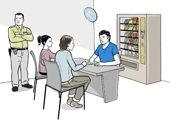 Besuchsraum im Gefängnis (Illustration)