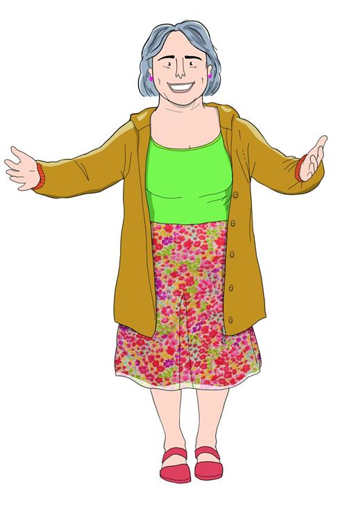 Illustration einer älteren Dame